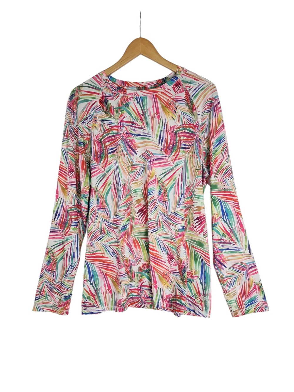 Reel Legends Women’s XL Performance Rash Guard Tropical Sun Shirt Multicolor